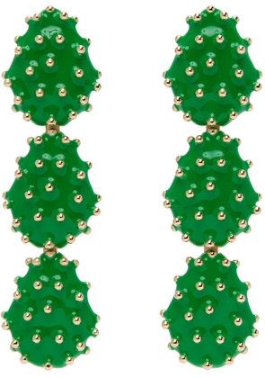 Bottega Veneta Green & Gold Cactus Drop Earrings