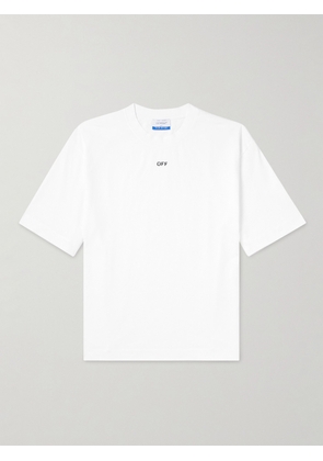 Off-White - Logo-Print Cotton-Jersey T-Shirt - Men - White - XS