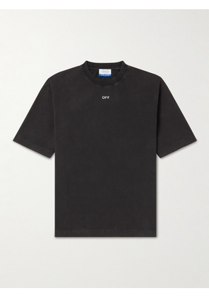 Off-White - Printed Cotton-Jersey T-Shirt - Men - Black - XS