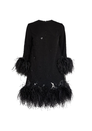 16Arlington EXCLUSIVE Feather-Trim Borage Mini Dress