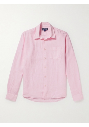 Vilebrequin - Caroubis Logo-Embroidered Linen Shirt - Men - Pink - S