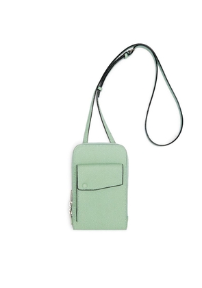 Valextra Leather Cross-Body Phone Pouch