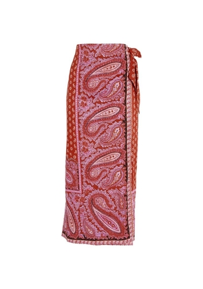Boteh Linen-Cotton Kaleido Wrap Skirt