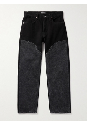 Cherry Los Angeles - Chap Straight-Leg Panelled Jeans - Men - Black - UK/US 28