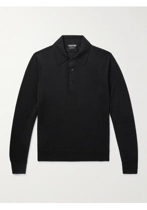 TOM FORD - Slim-Fit Cashmere and Silk-Blend Polo Shirt - Men - Black - IT 44