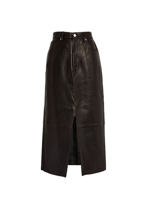 Frame Leather Midaxi Midi Skirt