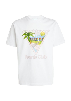 Casablanca Cotton Tennis Club Print T-Shirt
