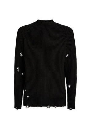 Mm6 Maison Margiela Distressed Patched Sweater
