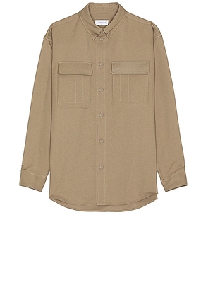 OFF-WHITE Drill Military Overshirt in Beige - Beige. Size L (also in M, S, XL/1X).