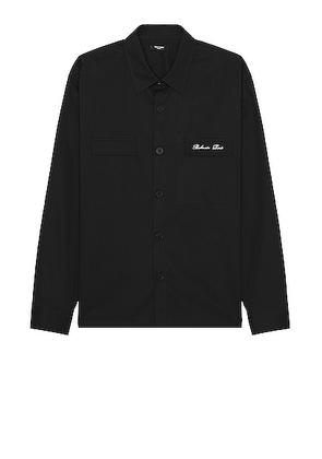 BALMAIN Signature Cotton Overshirt in Black - Black. Size 38 (also in 40, 42, 44).