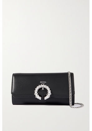 Jimmy Choo - Crystal-embellished Leather Wallet - Black - One size