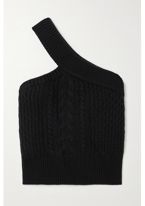 LISA YANG - Hilde One-shoulder Cable-knit Cashmere Top - Black - 0,1,2