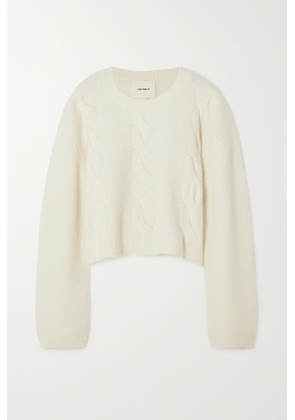 LISA YANG - Hannah Cropped Cable-knit Cashmere-blend Sweater - Cream - 0,1,2