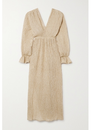 Savannah Morrow The Label - + Net Sustain Mahria Belted Linen And Cotton-blend Maxi Dress - Neutrals - xx small,x small,small,medium,large,x large