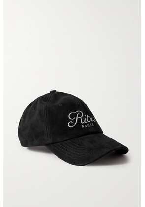 FRAME - + Ritz Paris Embroidered Suede Baseball Cap - Black - One size
