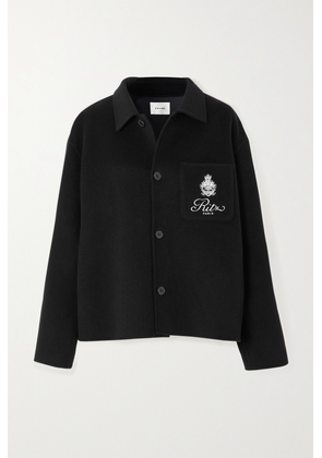 FRAME - + Ritz Paris Embroidered Wool Shirt - Black - x small,small,medium,large