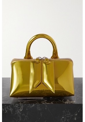 The Attico - Friday Mini Leather-trimmed Mirrored Faux Leather Tote - Gold - One size