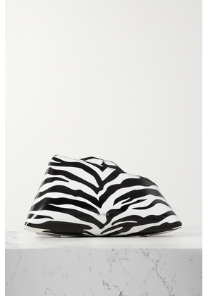 The Attico - 8.30 Pm Zebra-print Leather Clutch - Black - One size