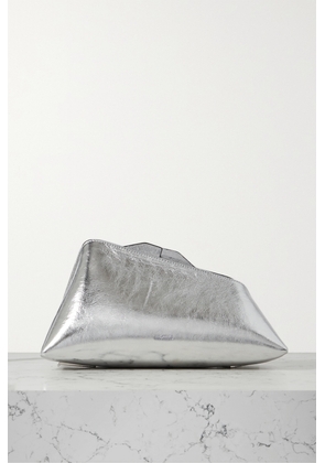 The Attico - 8.30 Pm Metallic Crinkled-leather Clutch - Silver - One size