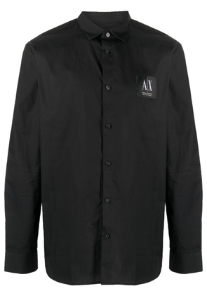 Armani Exchange logo-patch cotton shirt - Black
