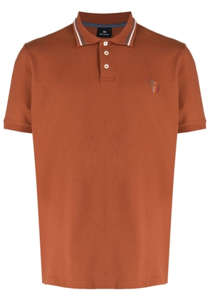 PS Paul Smith Zebra-motif short-sleeved polo shirt - Brown