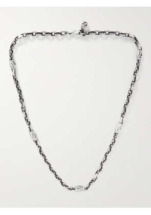 Gucci - Burnished Sterling Silver Necklace - Men - Silver