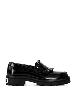 The Kooples Leather Studded Penny Loafers