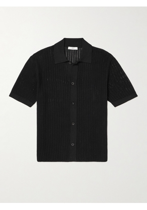 Mr P. - Crochet-Knit Cotton Shirt - Men - Black - XS