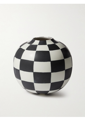 L'Objet - Small Damier Checked Porcelain Vase - Men - Black