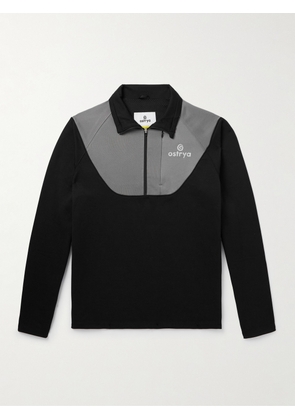 OSTRYA - Rove Logo-Print Colour-Block Jersey Half-Zip Sweatshirt - Men - Black - S