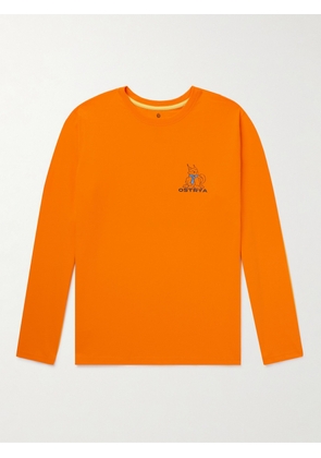 OSTRYA - Logo-Print Organic Cotton-Blend Recycled-Jersey T-Shirt - Men - Orange - S