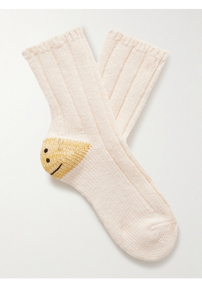 KAPITAL - Printed Intarsia Cotton-Blend Socks - Men - Yellow