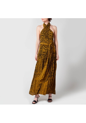 Proenza Schouler Women's Snakeprint Crepe Cross Front Dress - Brown Multi - US 8/UK 12