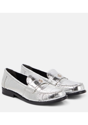 Tory Burch Perry metallic leather loafers