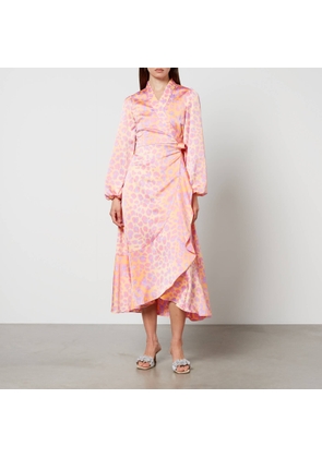Cras Laracras Printed Silk-Satin Wrap Dress - EU 34/UK 6