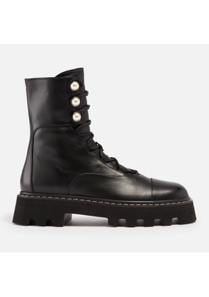 Nicholas Kirkwood Pearlogy Embellished Leather Ankle Boots - UK 5