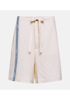 JW Anderson High-rise cotton and linen shorts