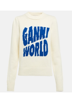 Ganni Wool-blend jacquard sweater