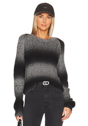 Bobi Ombre Raglan Sweater in Black. Size L, M, XS.