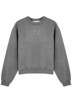 Alexander Wang Glittered Cotton-blend Sweatshirt - Grey - L