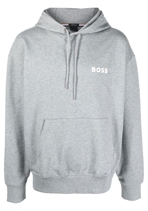 BOSS logo-print drawstring hoodie - Grey