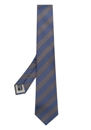 Giorgio Armani diagonal stripe design tie - Blue