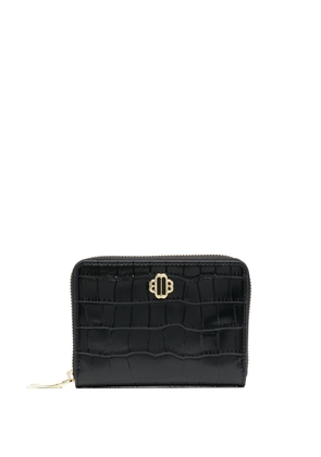Maje logo-plaque leather purse - Black