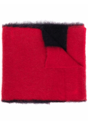 Lanvin brushed intarsia-knit scarf - Red