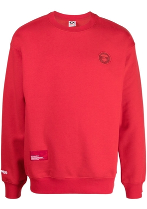 AAPE BY *A BATHING APE® logo-patch crew-neck sweatshirt - Red
