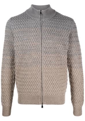 Corneliani chunky-knit front-zip jumper - Grey