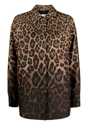 Valentino Garavani leopard-print shirt jacket - Brown