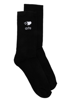 ARTE Cedric Pixel Heart-embroidered socks - Black