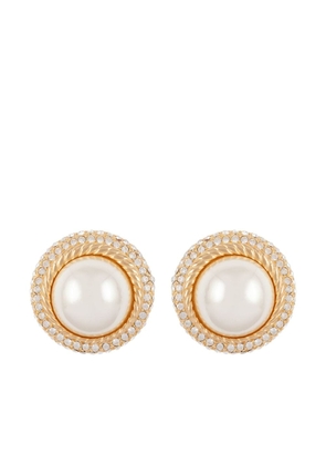 Christian Dior 1980s pre-owned faux-pearl clip-on earrings - Gold