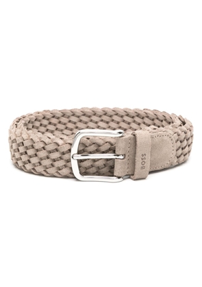 BOSS suede braided-strap belt - Neutrals